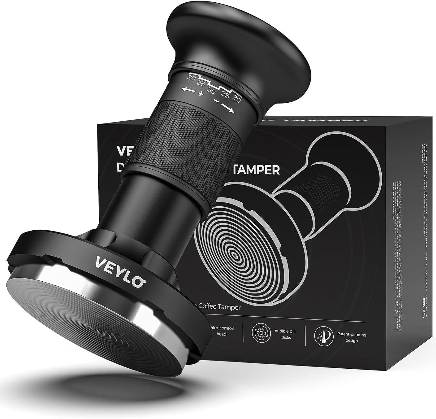 Tamper Espresso Ajustable 53.3mm Base Auto Nivelante