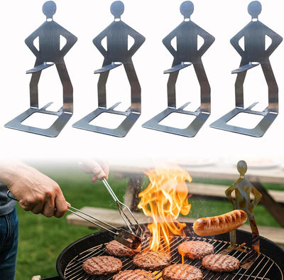 Soportes hot dogs acero inox reutilizables 4 pzas
