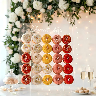 Soporte pared donas 22x26pulg acrílico transparente para fiestas