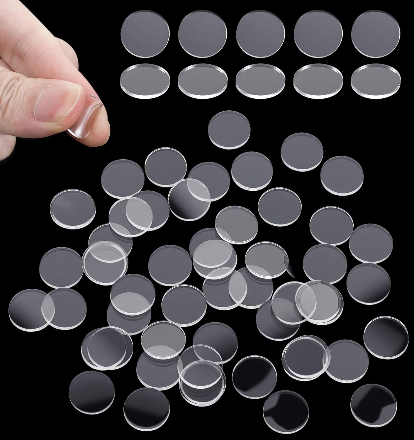 100 Pzas Pads Antiderrapantes Vidrio Claro para Mesas y Armarios
