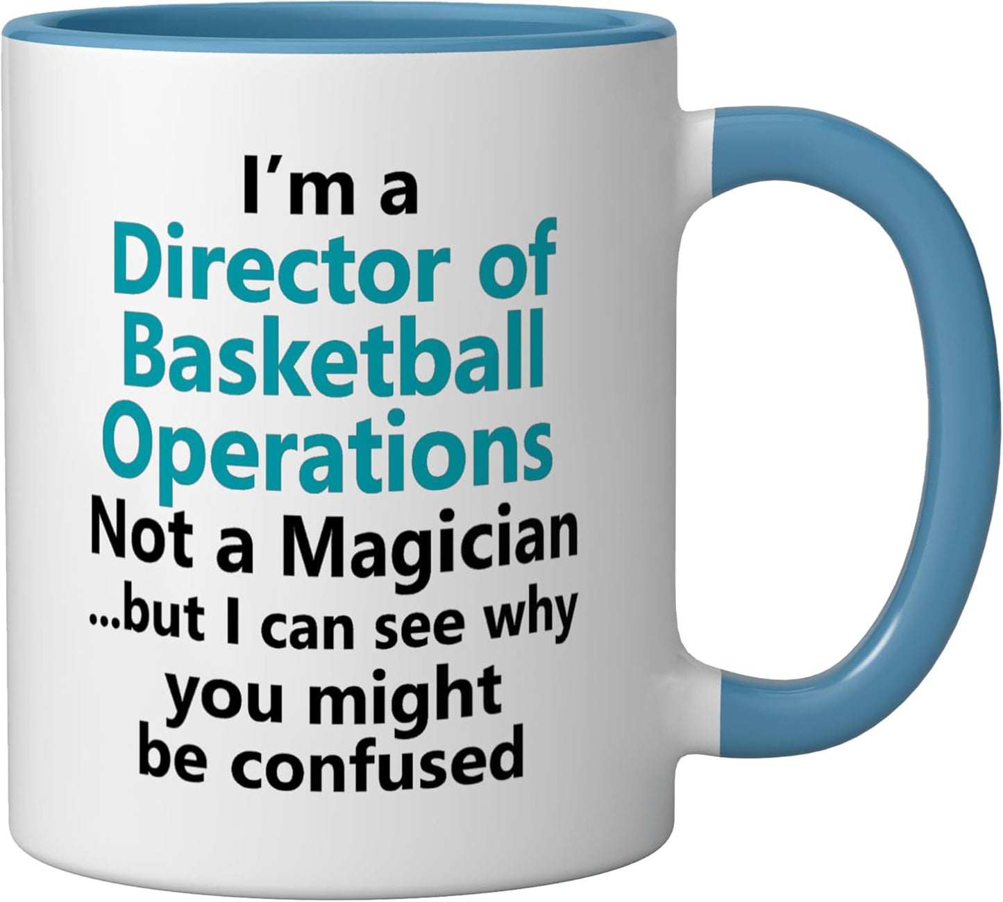 Taza cerámica de director de baloncesto DOBO equipo universitario azul/blanco