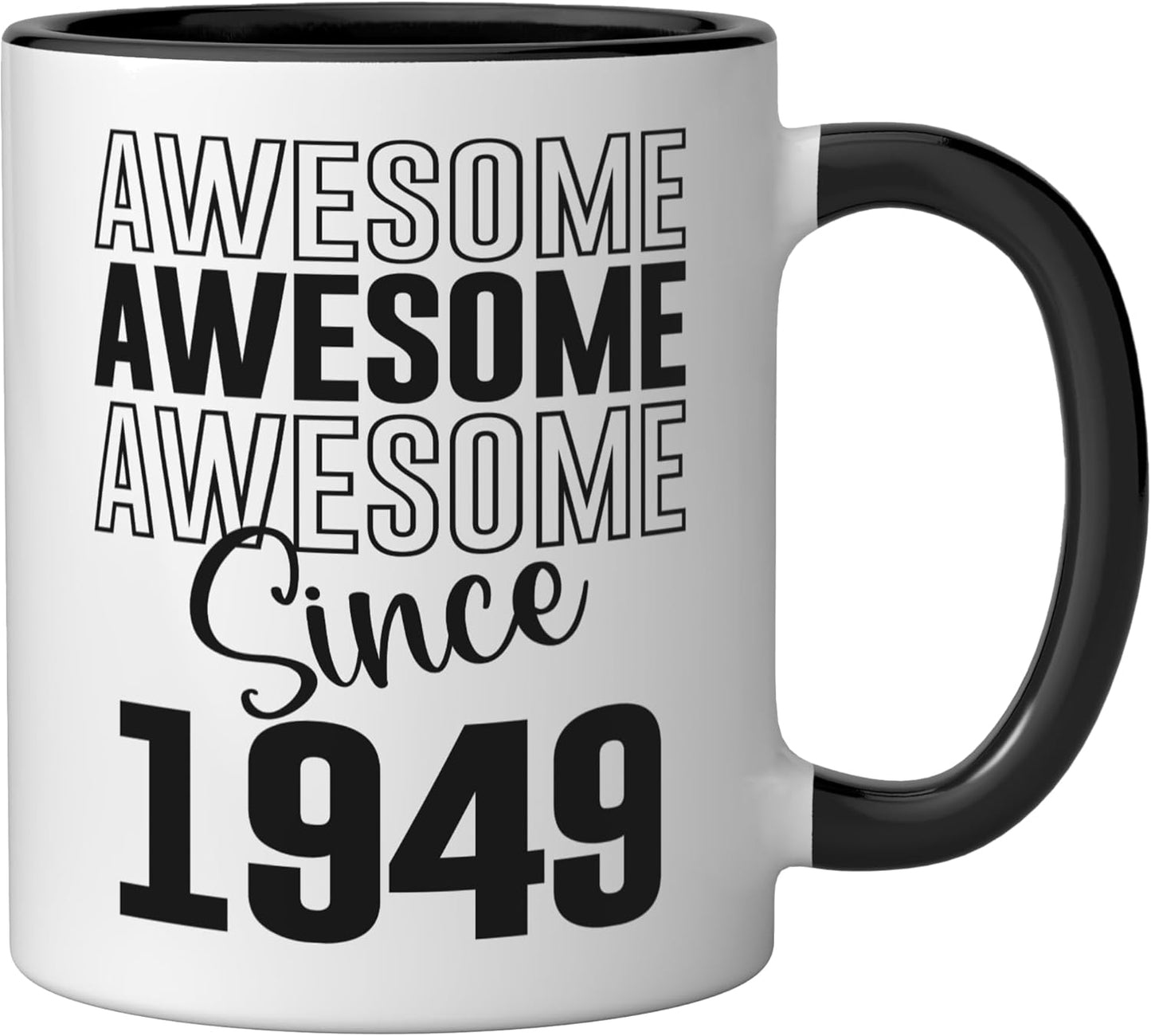 Taza de cerámica para cumpleaños negra/blanca simple
