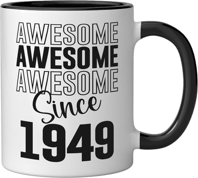 Taza de cerámica para cumpleaños negra/blanca simple