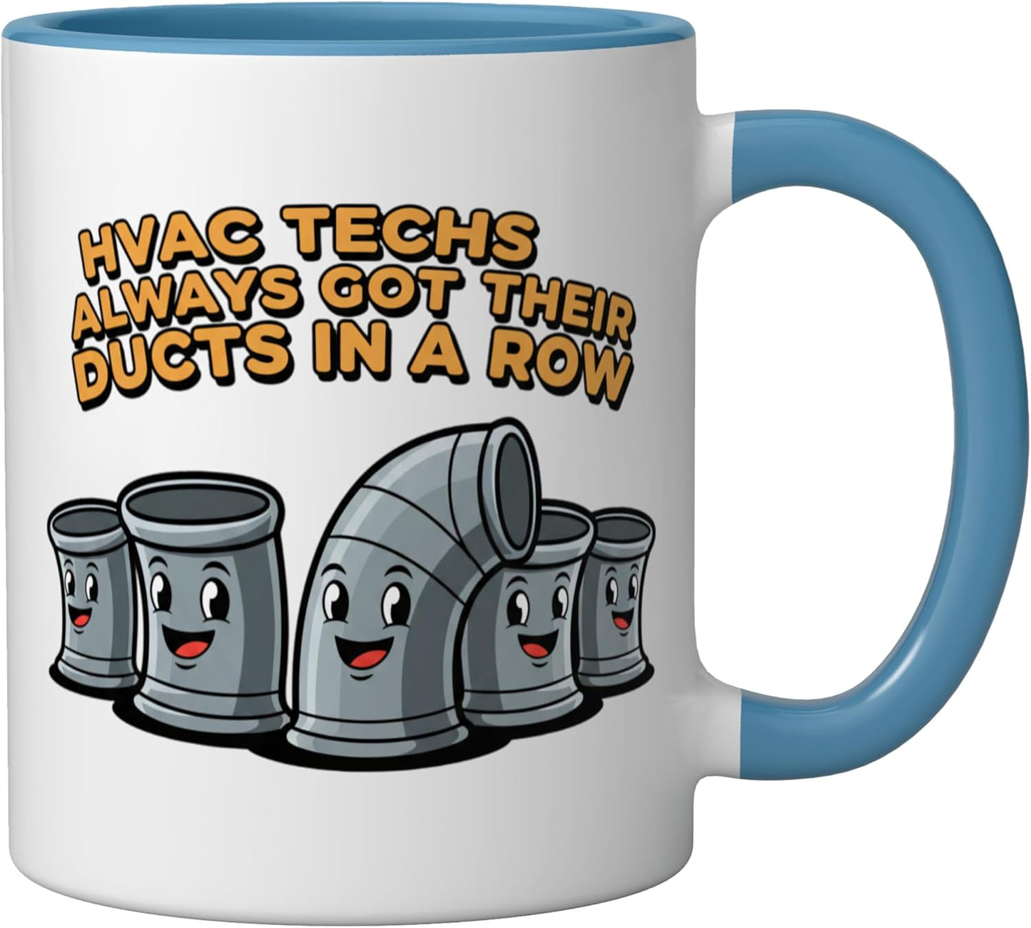 Taza de cerámica divertida de HVAC azul blanco