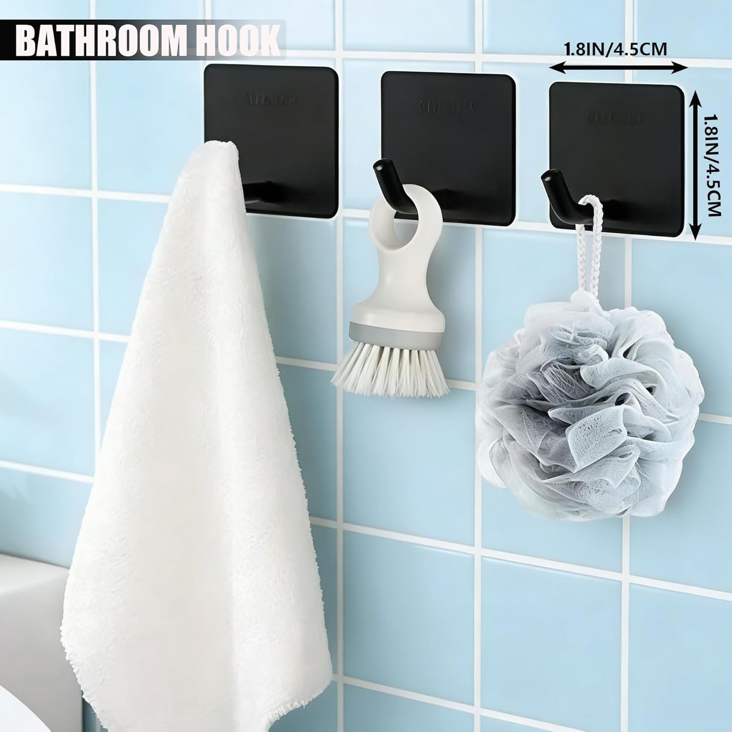 Set 9 accesorios baño negro mate acero inox 16pulg