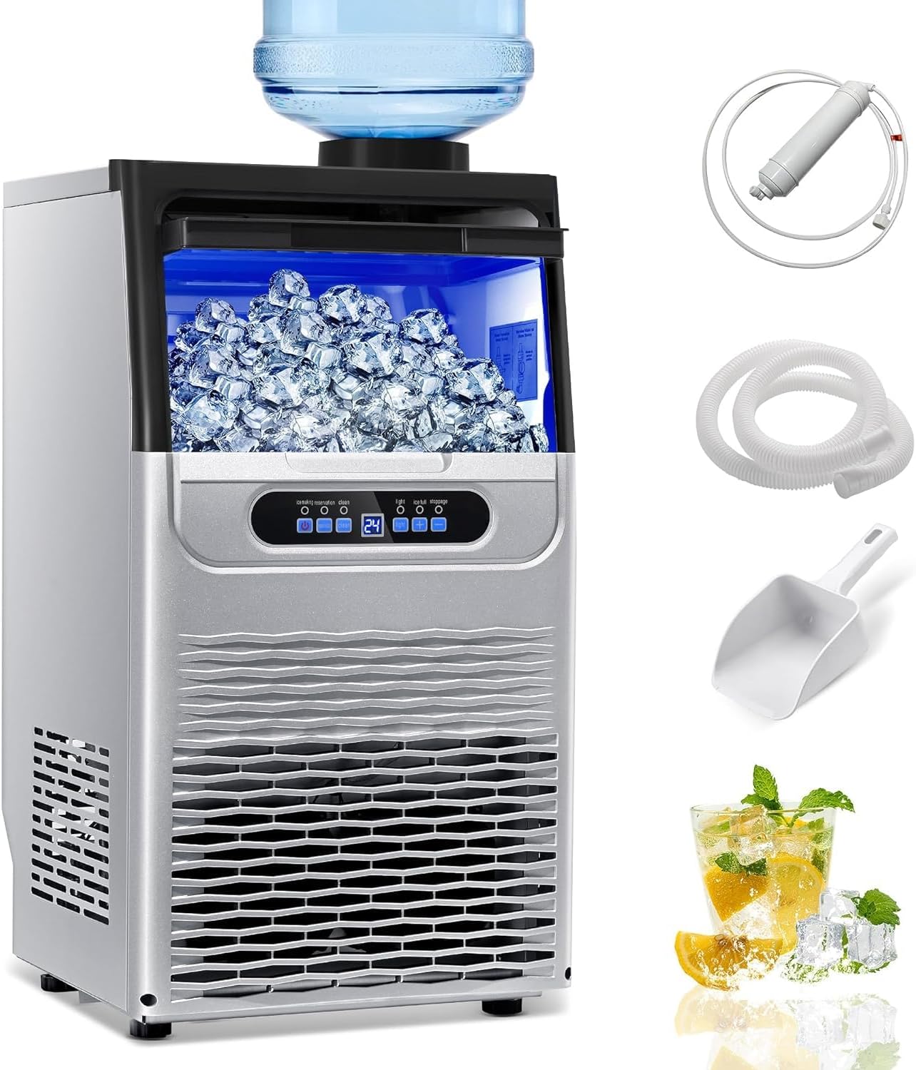 Máquina de hielo comercial 100 lbs/24h con doble entrada de agua