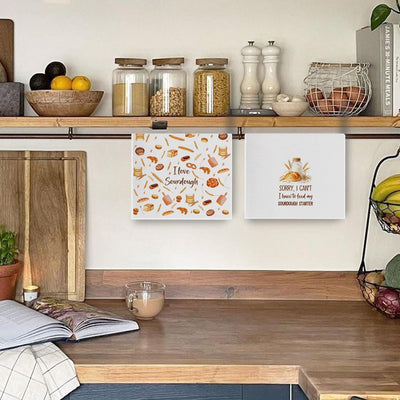 Toallas de cocina divertidas de masa madre - Regalos de panadería y decorativas para platos de gofres