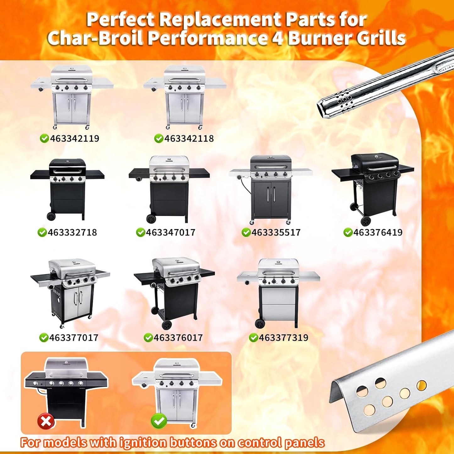 Repuesto parrilla acero inox Char-Broil