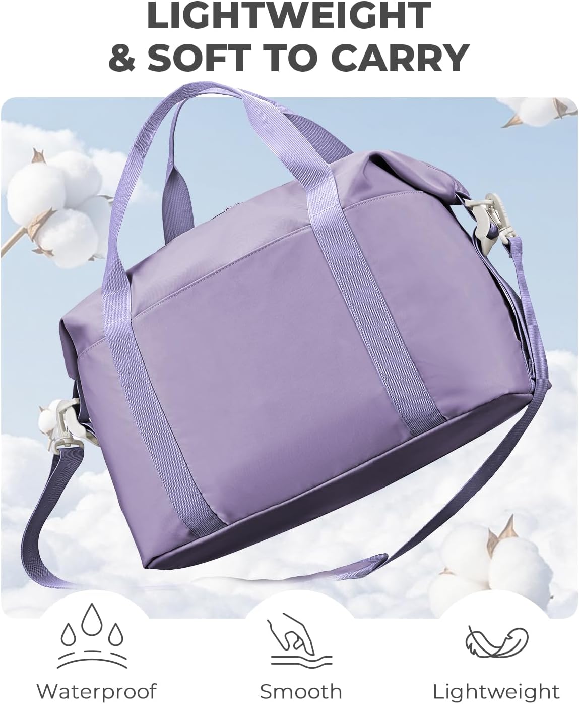 Bolsa Weekender Mediana Púrpura Lavanda Moda
