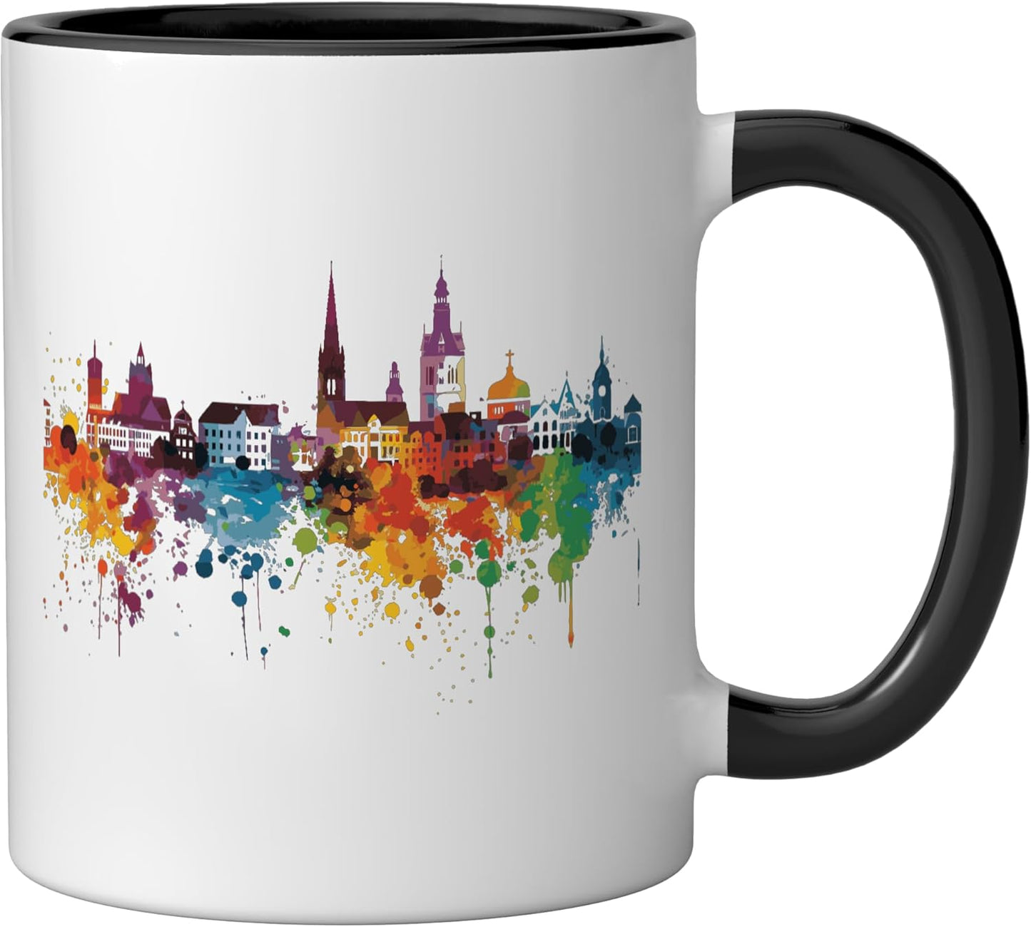 Taza cerámica Cottbus negra/blanca
