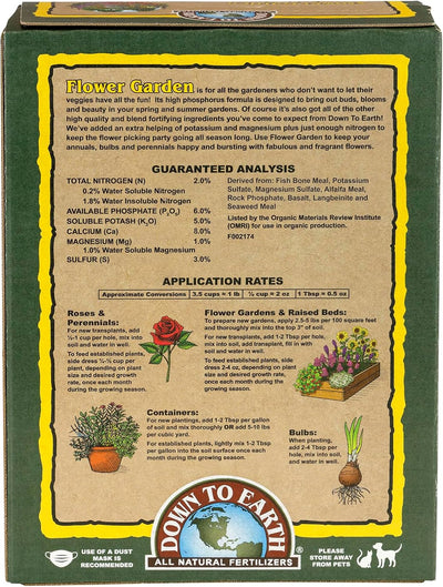 Fertilizante orgánico para flores y plantas 2-6-5 1lb