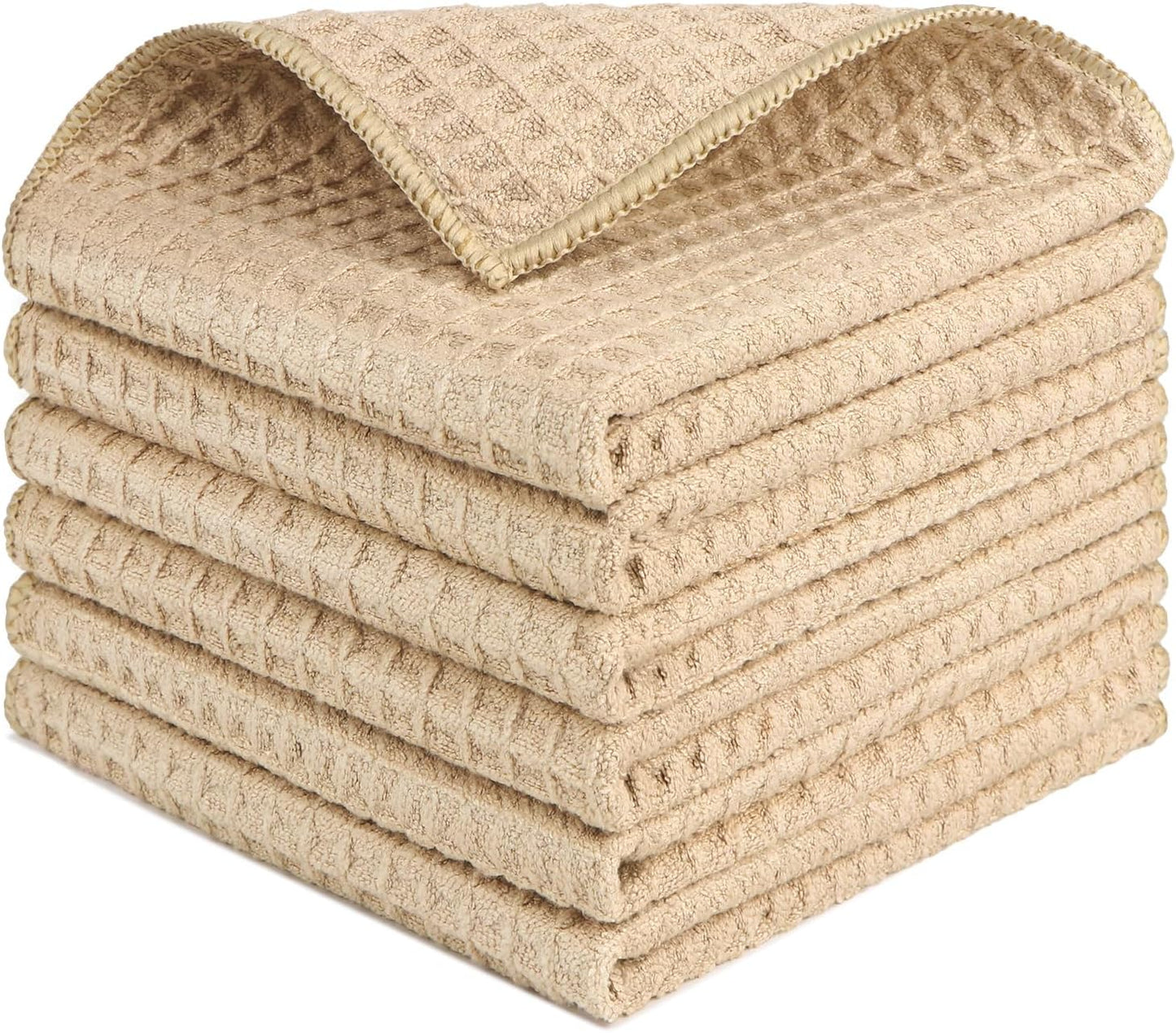 6 Pzas Paños Microfibra Gofre Reutilizables Hogar