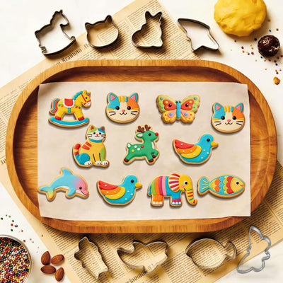 Juego de 12 mini cortadores de galletas de acero inoxidable con caja