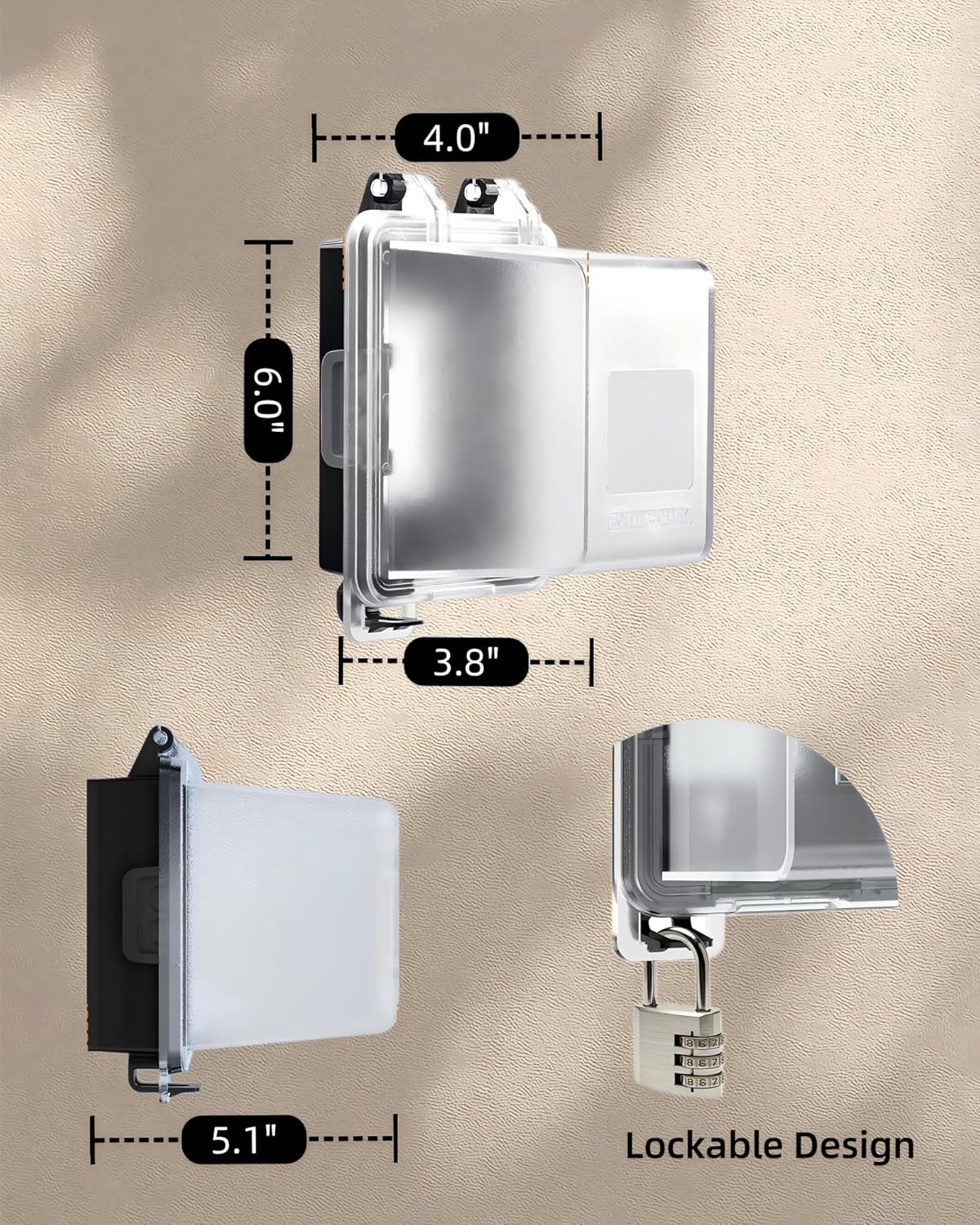 Cubierta exterior profunda resistente NEMA 3R compatibilidad GFCI