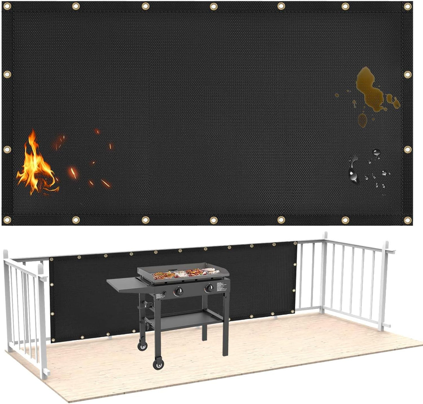 Protector térmico ignífugo 3x6pies para parrilla estufa leña
