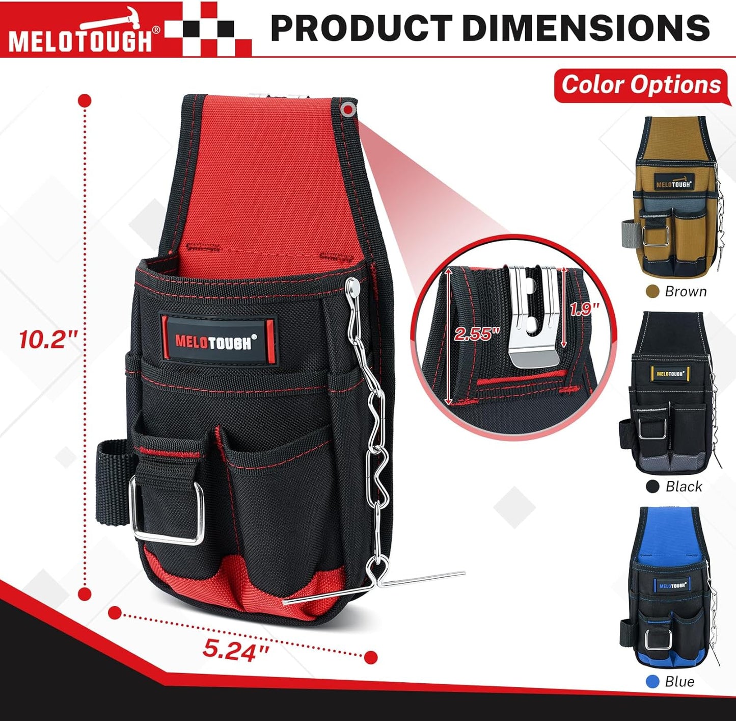 Bolsa herramientas cinturón clip utilitaria electricista