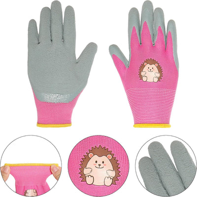 3 Pzas Guantes Jardinería Niños Revestimiento Goma