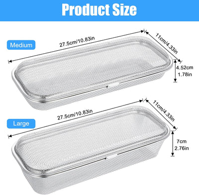 2 Pzas Cesta Lavavajillas Acero Inox 304 Soporte Cubiertos