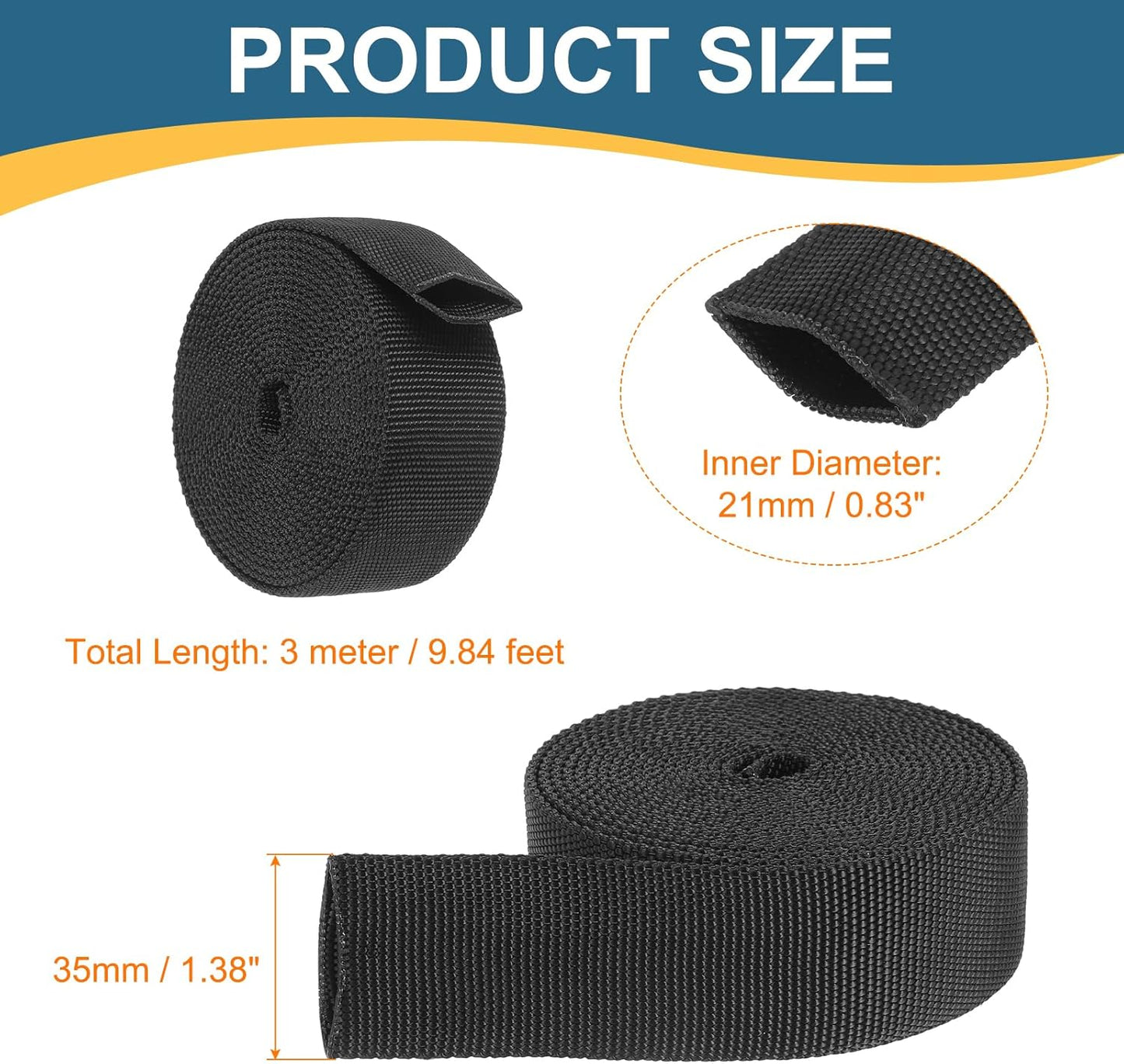 Funda protectora nailon manguera 0.8pulg cubierta cable 10ft