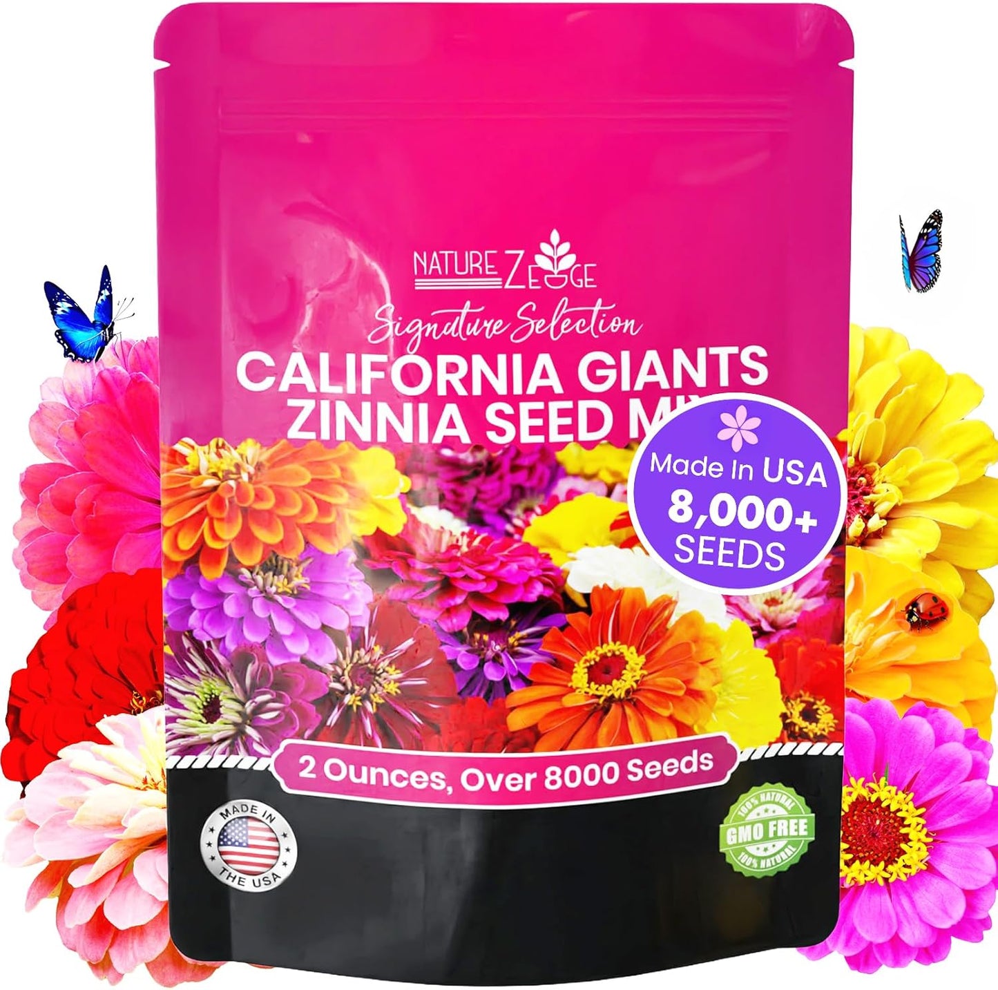 Semillas Zinnia para plantar al aire libre 2oz