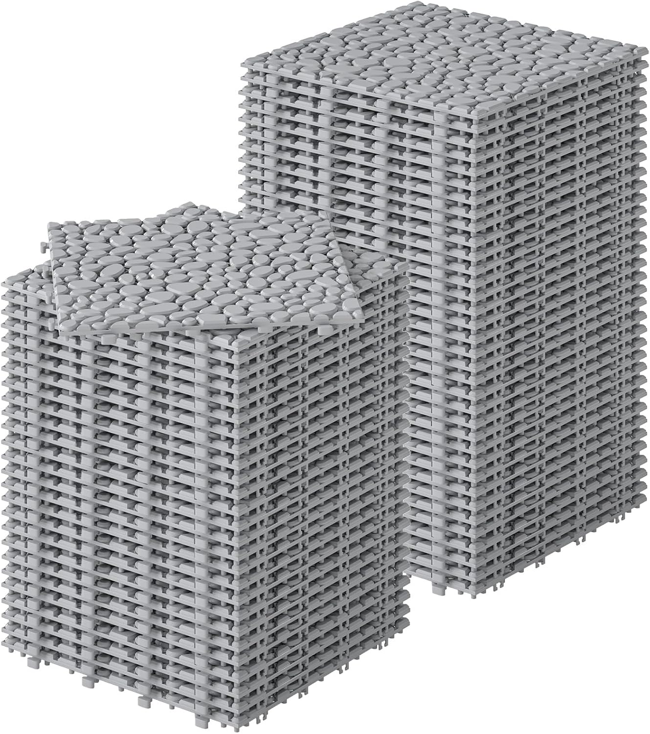 60 Azulejos Plástico 12x12pulg Antiderrap Gris