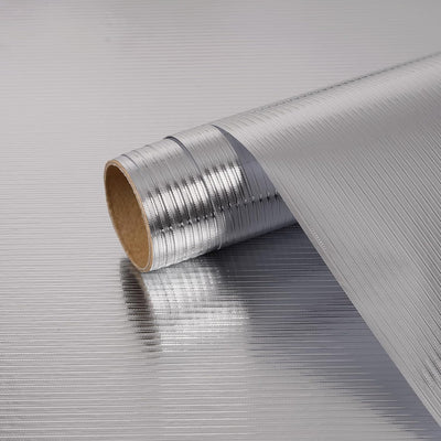 Papel contacto acero inox a rayas 15.7x80pulg impermeable