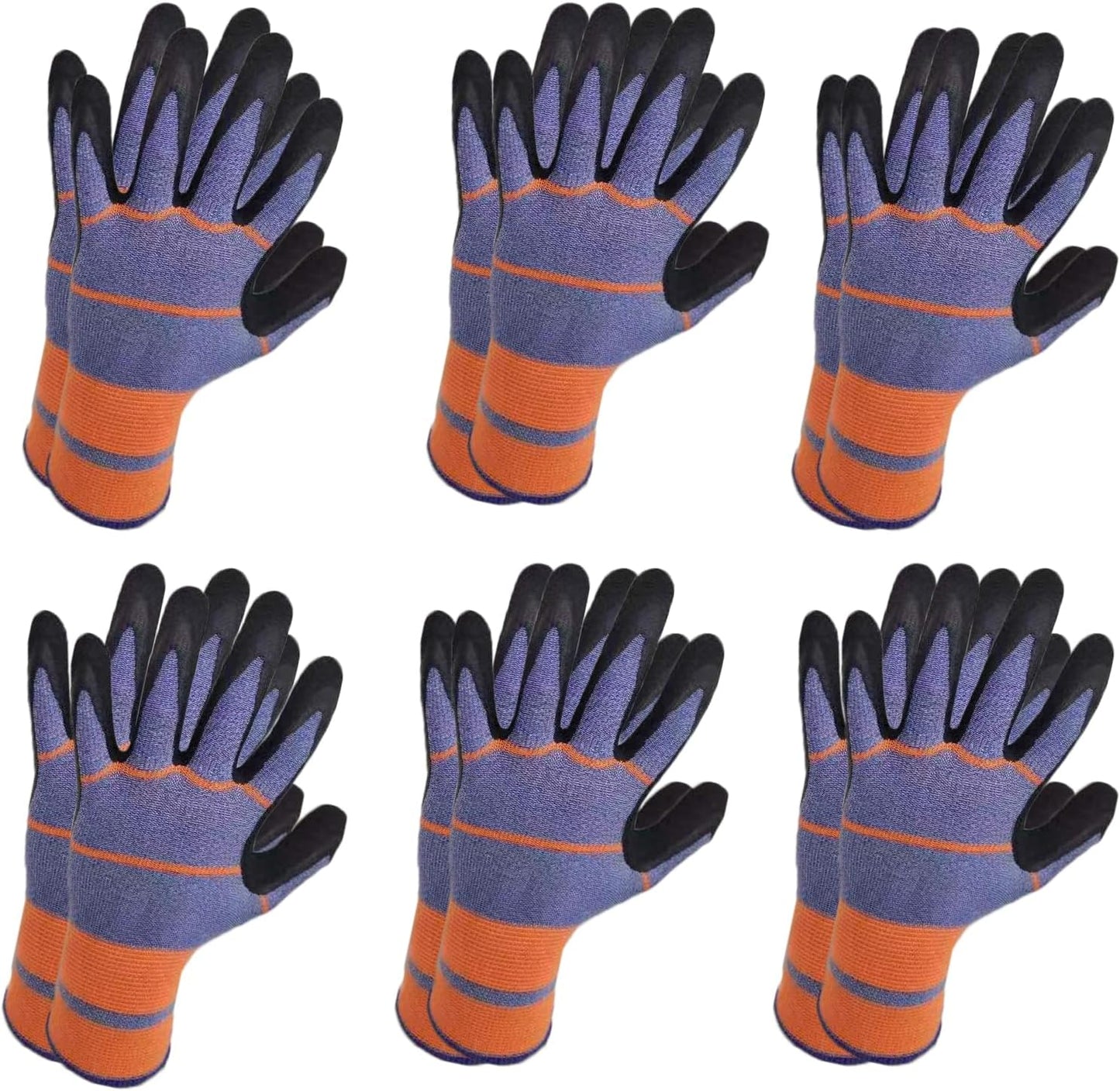6 Pzas Guantes Jardinería Transpirables con Látex