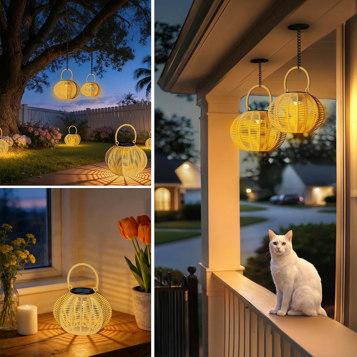 Farol solar impermeable decorativo para exteriores