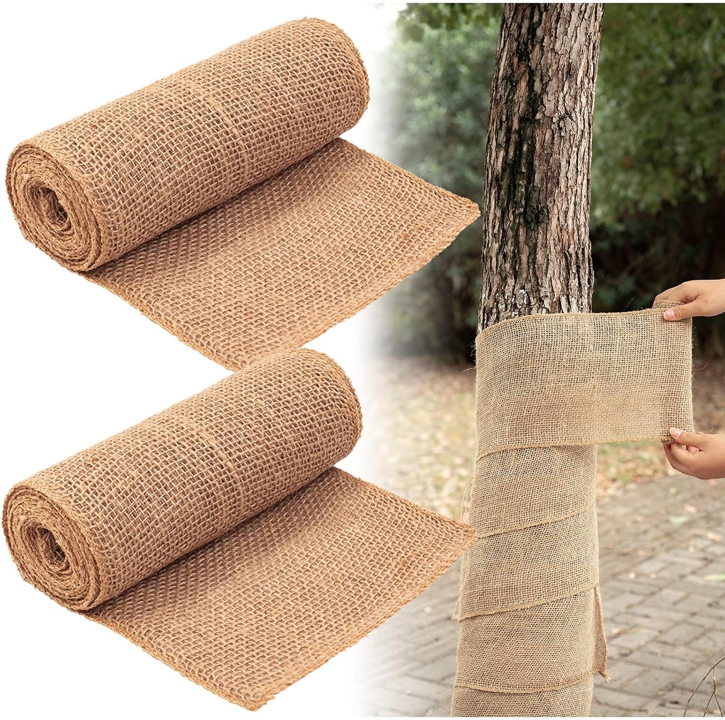 2 Rollos Arpillera para Árboles 7.8x9.8' Protector Tronco Invierno