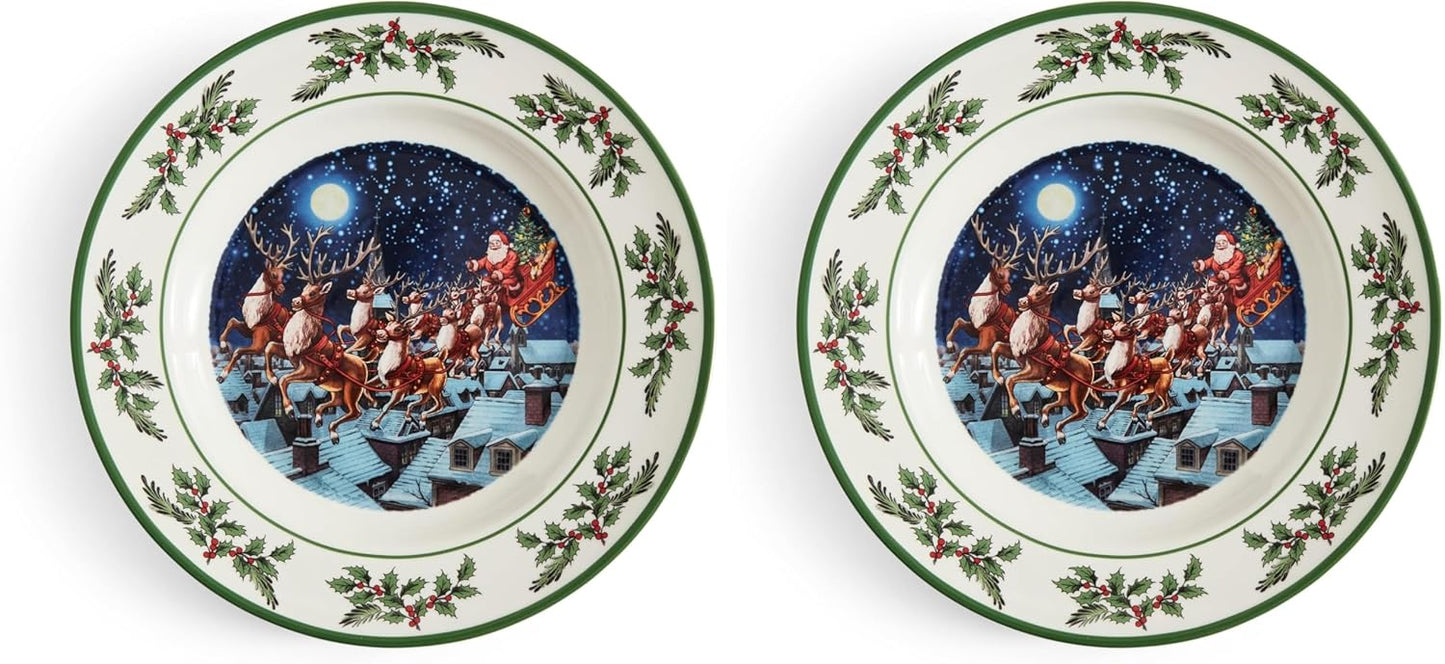 Plato Navidad Spode Tree Annual 10pulg Porcelana Apto Microondas