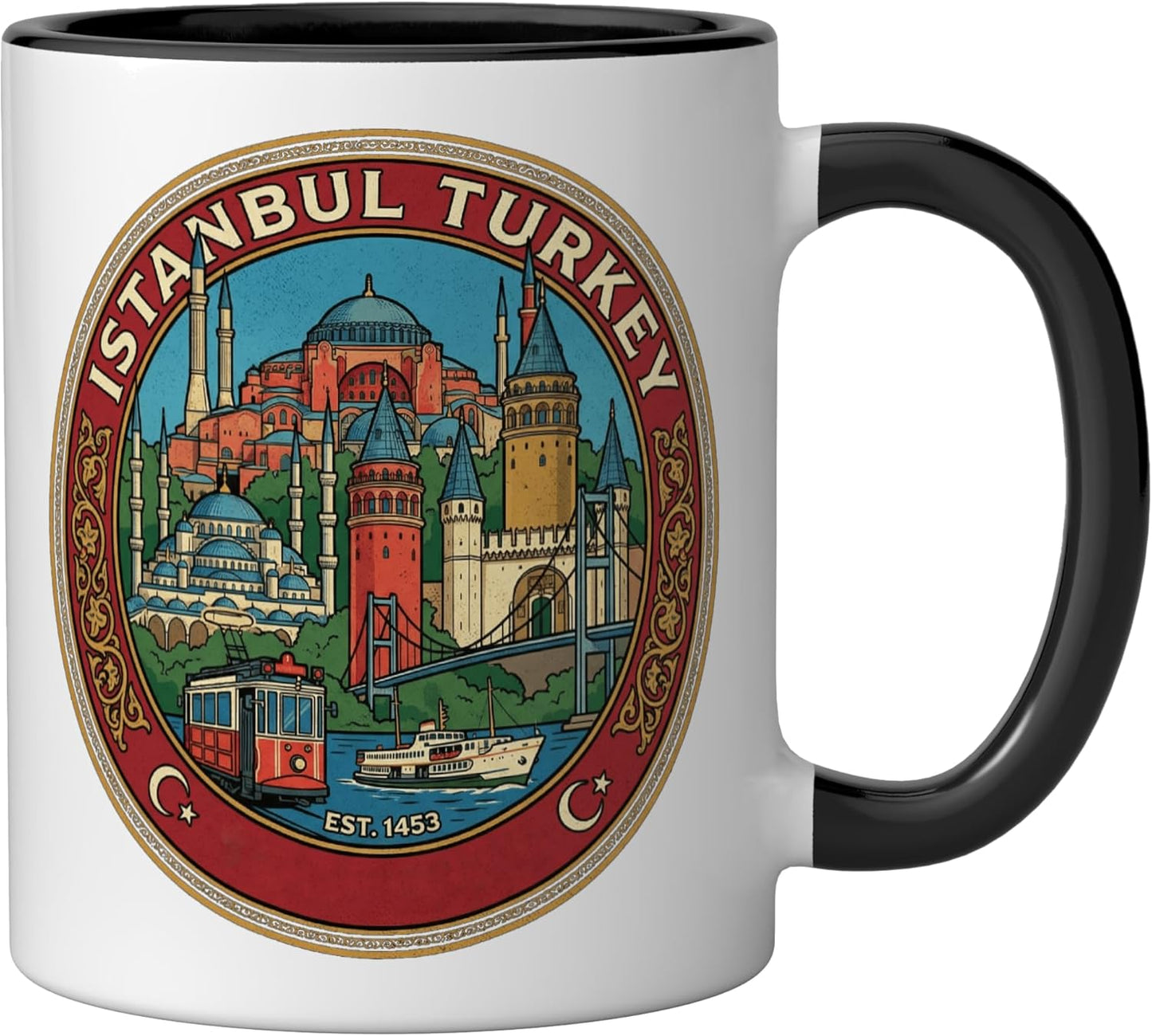 Taza Cerámica Regalo Turquía Istambul Negro/Blanco