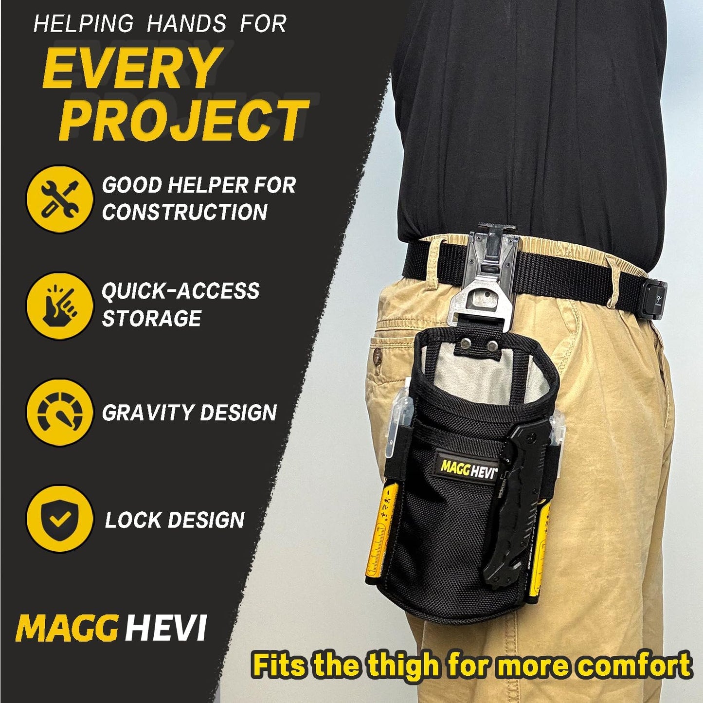 Bolsa uñas con clip para cinturón herramientas hombre electricista