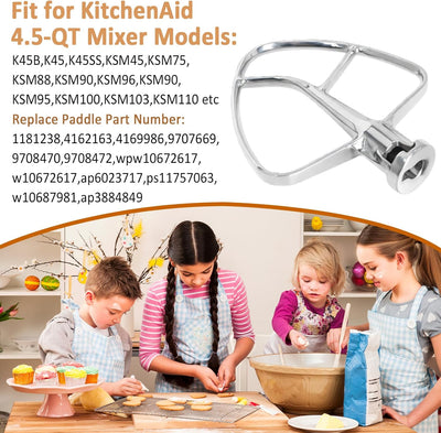 Batidor plano acero inox K45B para KitchenAid 4.5-5qt