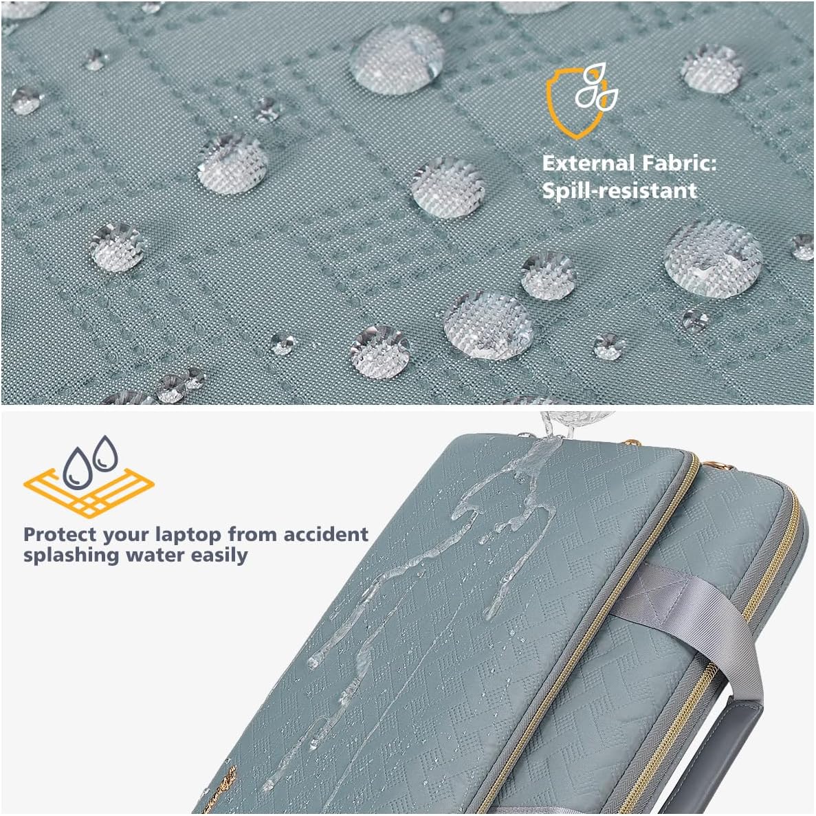 Funda portátil 13-17pulg resistente agua gris-verde