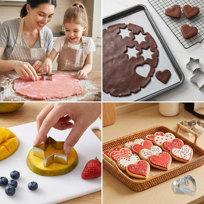 Juego 30 mini cortadores de galletas acero inoxidable para frutas verduras y arcilla