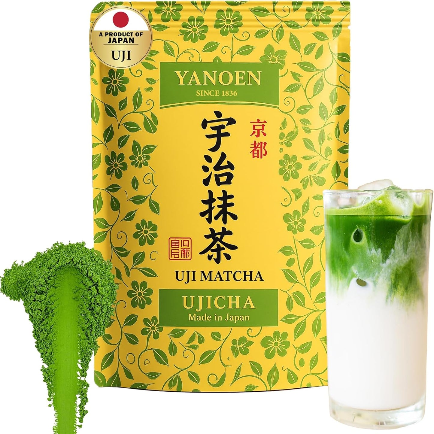 Polvo de matcha vegano sin gluten Uji 1.06 oz