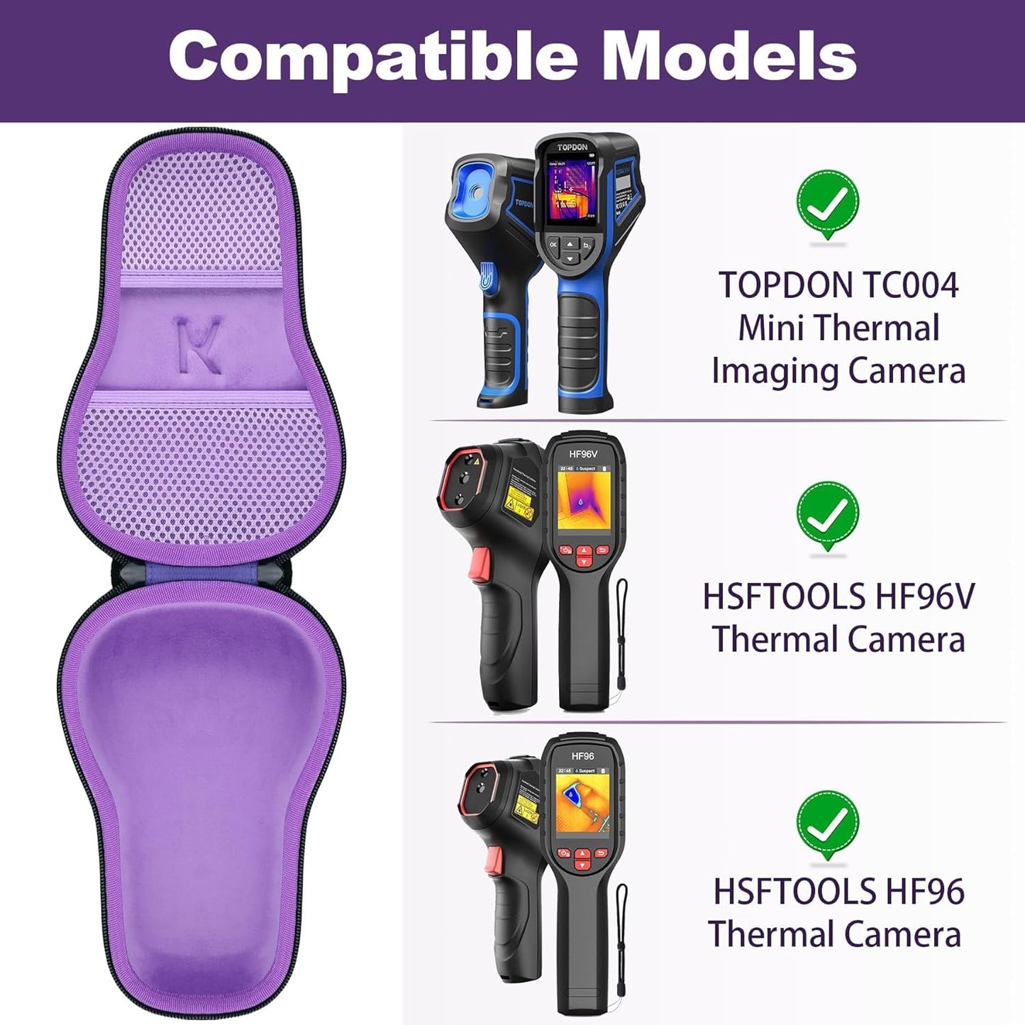 Funda rígida cámara térmica con asa y bolsillo malla