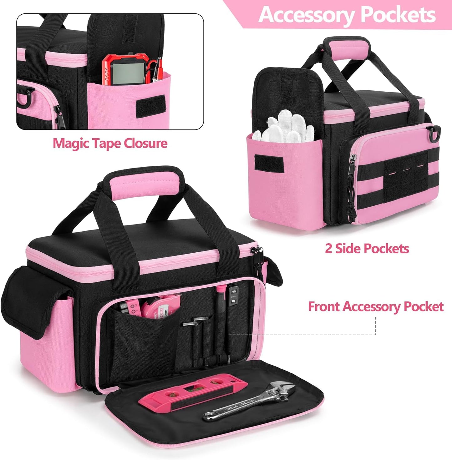 Bolsa herramientas rosa mujer organizador tactico