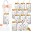 Set 12 Tazas Vidrio Flores 16oz Rosa Reutilizables
