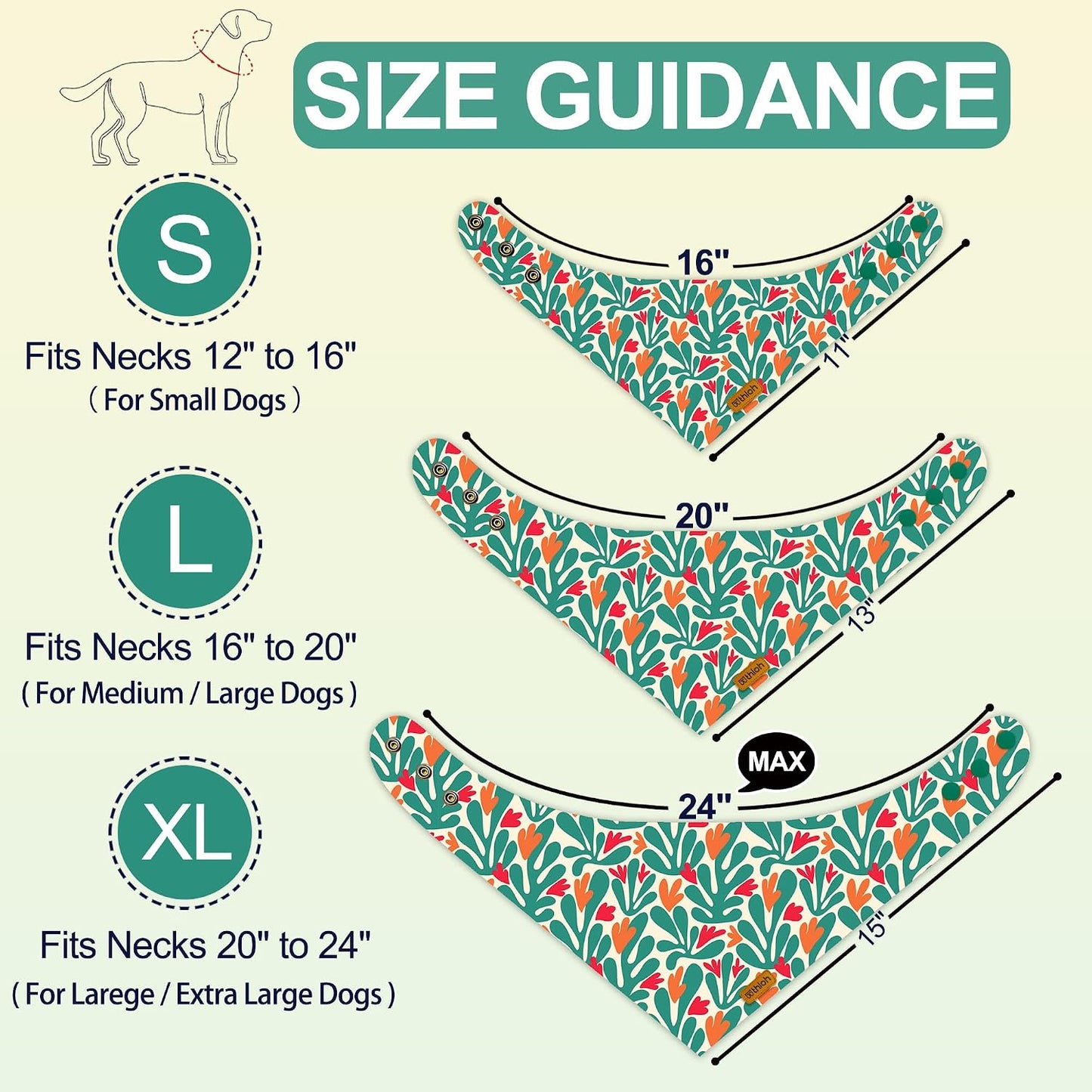 Bandanas florales para perros con botón ajustable 2 pzas