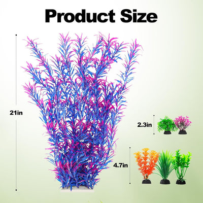 Juego plantas acuario 21pulg decorativas realistas