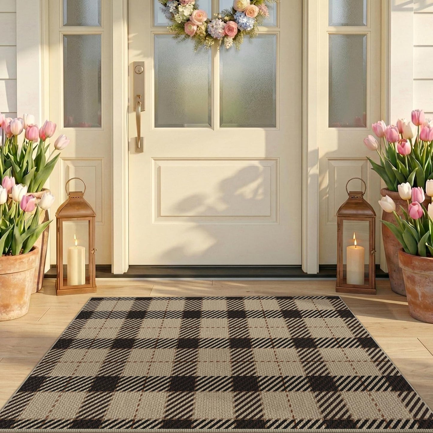 Tapete puerta delantera 27.5x43pulg antideslizante lavable