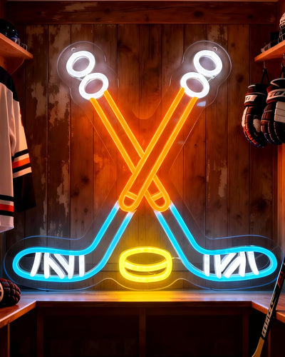 Letrero neón hockey LED para pared dormitorio