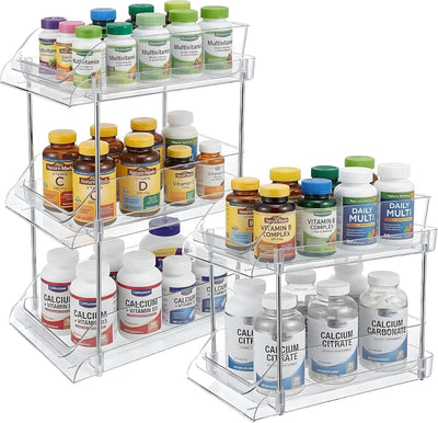 Organizador de botellas de S para encimera 2 niveles