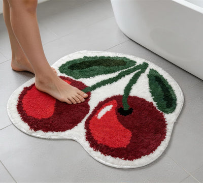 Alfombra baño cereza antideslizante suave 19.7x23.6in