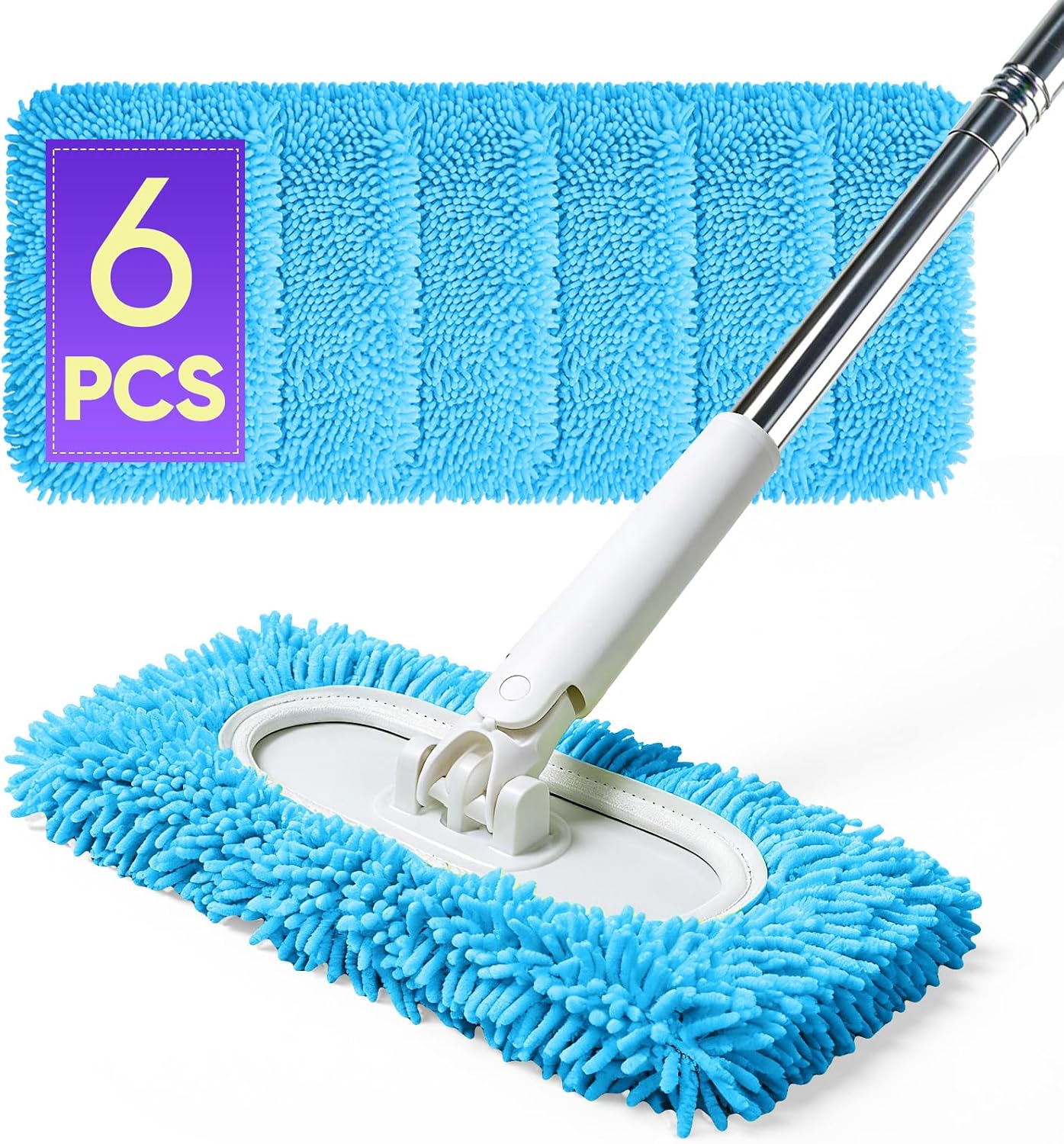 6 Pzas Almohadillas Microfibra Reutilizables para Trapeador Seco