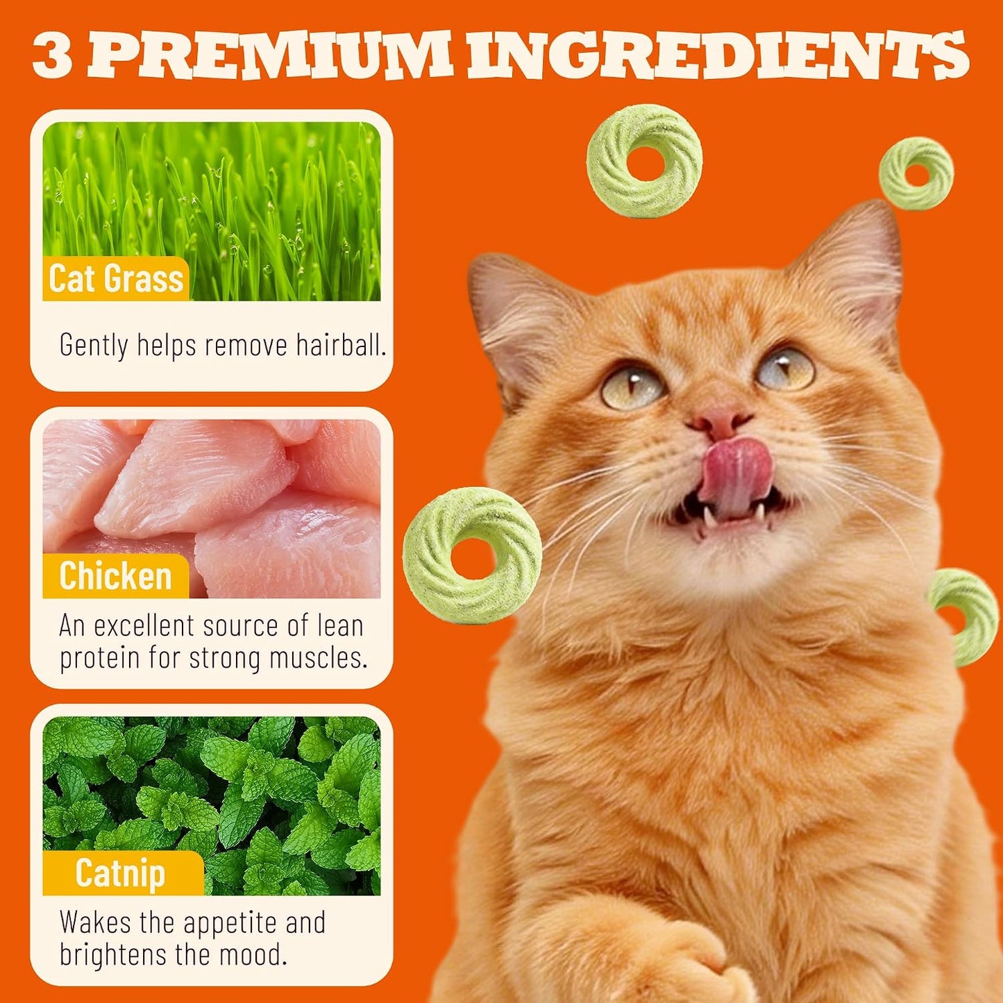 8oz Galletas para Gatos Control de Bolas de Pelo Sabor Pollo