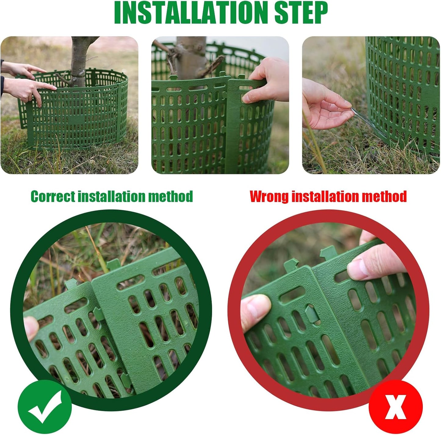 10 Protectores Tronco con Laços Giratorios para Árboles y Plantas