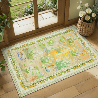Alfombra entrada 2x3pulg antideslizante pelo bajo beige