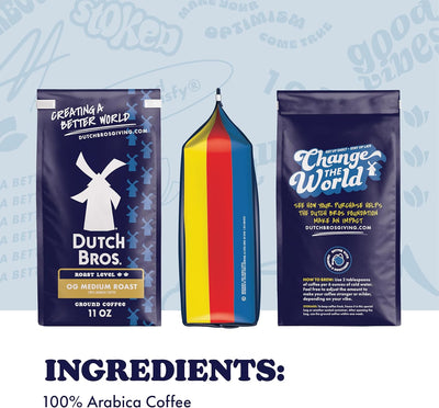Café molido Dutch Bros OG tostado medio bolsa 11 oz paquete 2